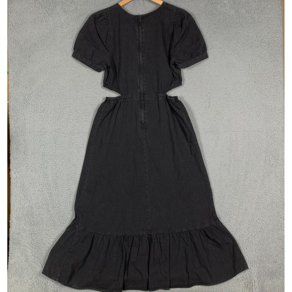 Madewell Dress Size 6 Mulgrove Wash Denim Cutout Midi Asymmetric Hem NWT $138 - Picture 7 of 16